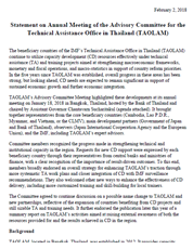 Statement on Fourth Meeting of the Advisory Committee for the Technical Assistance Office in Thailand